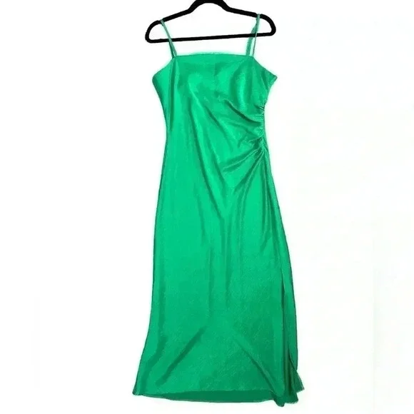 HOUSE OF HARLOW 1960 Square Neckline Long Green Dress Size L - Picture 2 of 6
